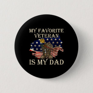 My Favourite Veteran Is My Dad Veterans Day 6 Cm Round Badge