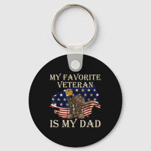 My Favourite Veteran Is My Dad Veterans Day Key Ring