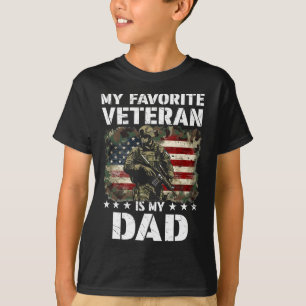 My Favourite Veteran Is My Dad Veterans Day Memori T-Shirt
