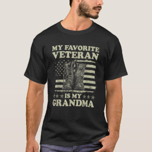 My Favourite Veteran Is My Grandma US Flag Veteran T-Shirt