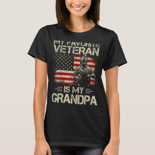 My Favourite Veteran Is My Grandpa Combat Boots Am T-Shirt