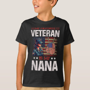 My Favourite Veteran Is My Nana Usa Flag Vintage T-Shirt