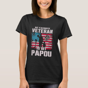 My Favourite Veteran Is My Papou American Flag Fat T-Shirt
