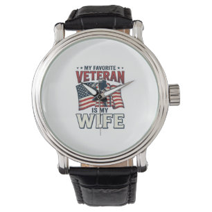 My Favourite Veteran Is My Wife Patriotic Shirt De Watch