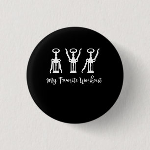 My Favourite Workout Wine Lover Gift Idea Gym 3 Cm Round Badge