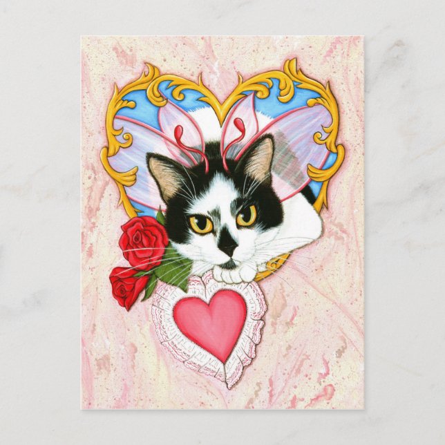 My Feline Valentine Cat Postcard (Front)