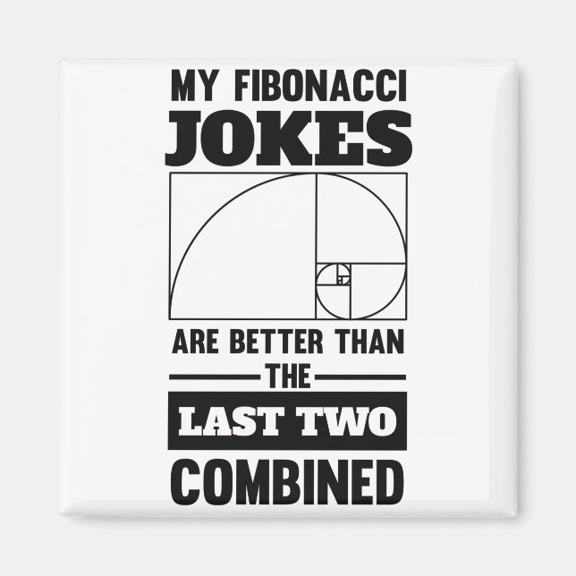 My Fibonacci Jokes Funny Math Spiral Joke Magnet (Front)