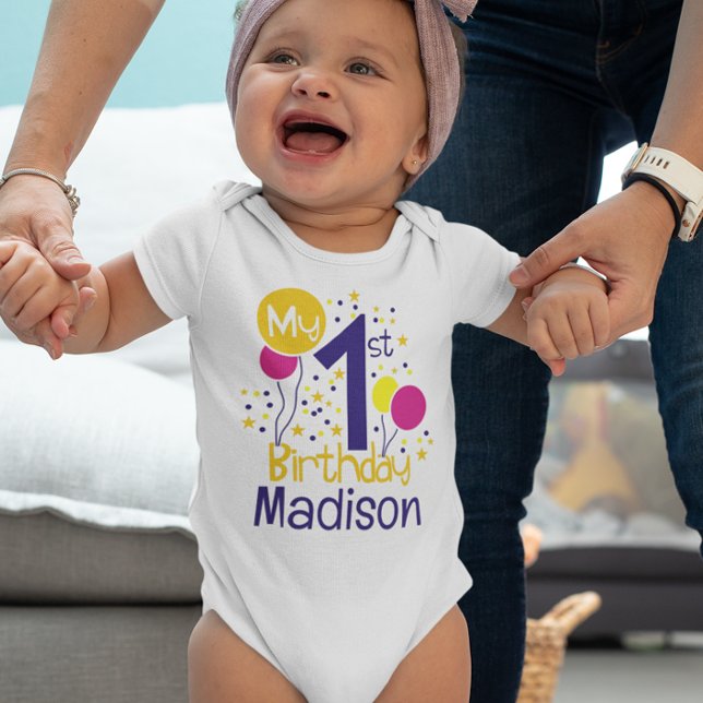 My First 1st Birthday Balloons Baby Baby Bodysuit (Creator Uploaded)