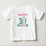 My First 1st Easter Personalised Name Baby T-Shirt<br><div class="desc">Cute bunny and Easter eggs design you can customised with your little one's name or delete the placeholder name by clicking on the "Personalise" button above. Makes a perfect baby shower gift at Easter</div>