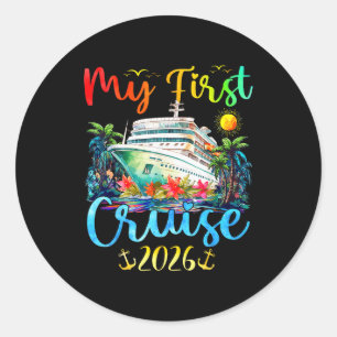 My First 2026 Cruise Trip Kids Vacation Matching F Classic Round Sticker