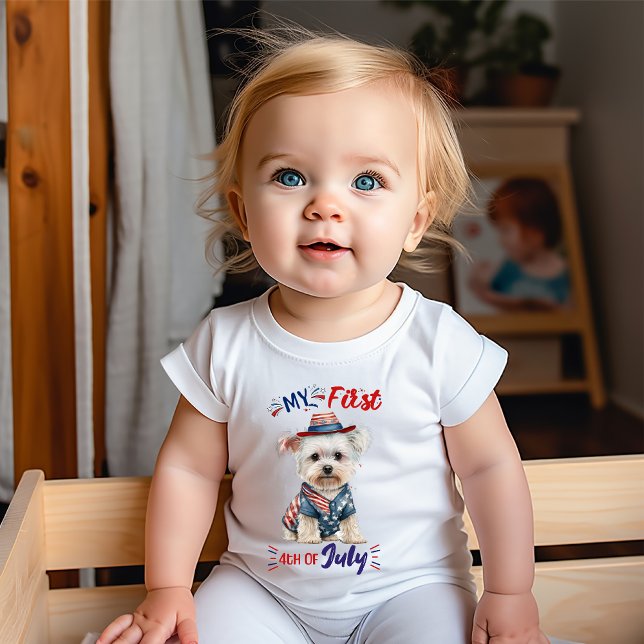 My First 4th of July Baby Bodysuit T-Shirt (Baby Body Suit My First 4th of July)