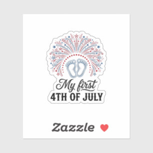 My First 4th of July Baby Feet Patriotic Shirt Des