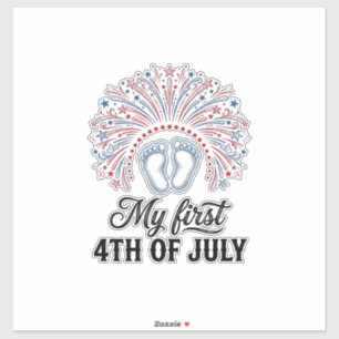 My First 4th of July Baby Feet Patriotic Shirt Des