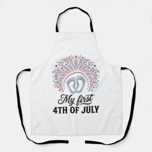My First 4th of July Baby Feet Patriotic Shirt Des Apron