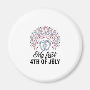 My First 4th of July Baby Feet Patriotic Shirt Des Magnet