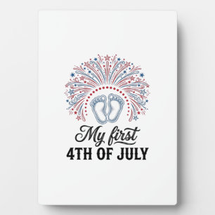 My First 4th of July Baby Feet Patriotic Shirt Des Plaque