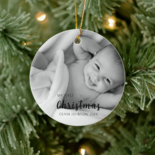 My First Baby Christmas Photo Ceramic Tree Decoration