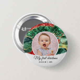 My first birthday christmas 6 cm round badge
