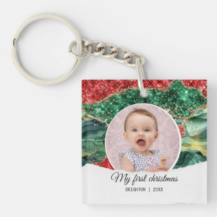My first birthday christmas key ring