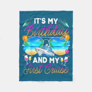 My First Birthday Cruise Birthday Celebration Fleece Blanket
