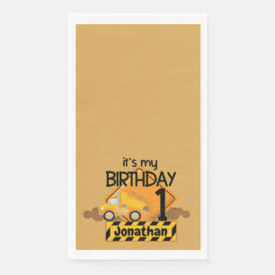 My First Birthday Dump Truck Paper Guest Towels Napkin