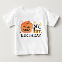 My First Birthday Pumpkin Halloween Fall Autumn
