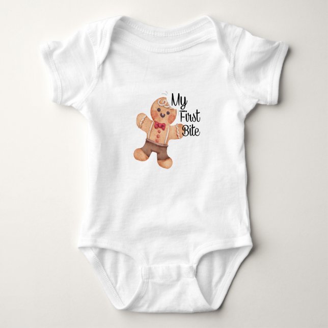 My First Bite / Tooth Personalised Babysuits Baby Bodysuit (Front)