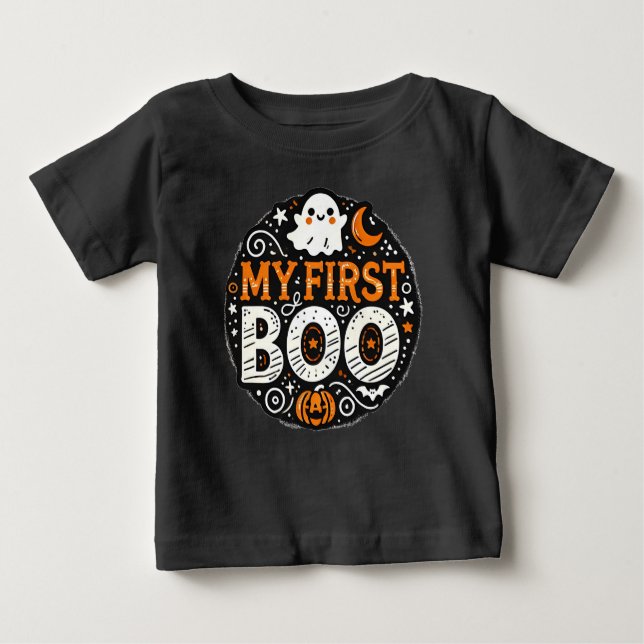 My First Boo Baby Halloween T-Shirt (Front)