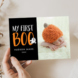 My First Boo   Baby's First Halloween Photo Card