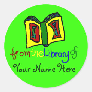 My First Bookplate - Vivid Green Classic Round Sticker