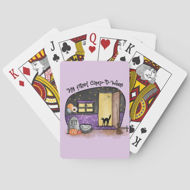 My First Camp-O-Ween – Spooky Black Cat Playing Cards (Back)