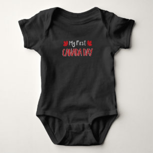 My First Canada Day Canada Canadian Maple Leaf Baby Bodysuit