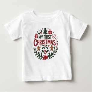 My First Christmas 1st Xmas Family Matching Baby  Baby T-Shirt