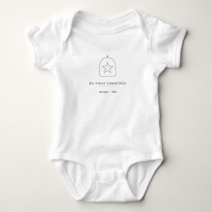 My First Christmas 2026 Baby Name Bodysuit