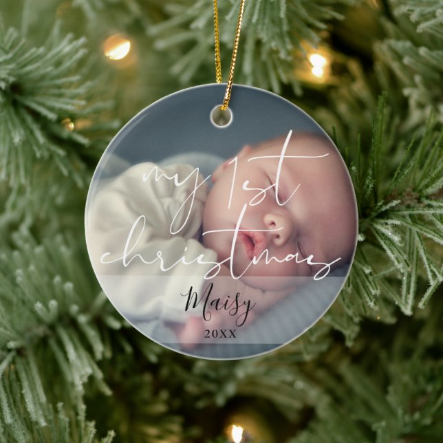 My First Christmas 2 Baby Photo Ceramic Tree Decoration (Tree)