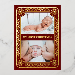 My First Christmas 2 Photo Keepsake Gold