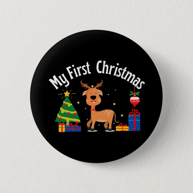 My First Christmas 6 Cm Round Badge (Front)