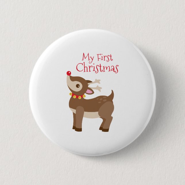 My First Christmas 6 Cm Round Badge (Front)