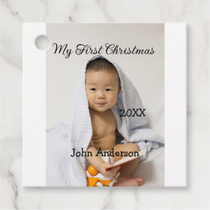 My first Christmas add baby name date year photo s Favour Tags