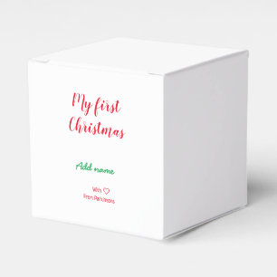 My first Christmas add name family name with love Favour Box