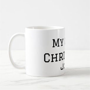My first Christmas add name masculine men text sim Coffee Mug