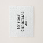 My first Christmas add name masculine men text sim Jigsaw Puzzle<br><div class="desc">design</div>