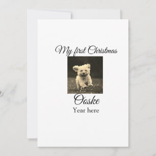 My first Christmas add pet name date year photo Invitation