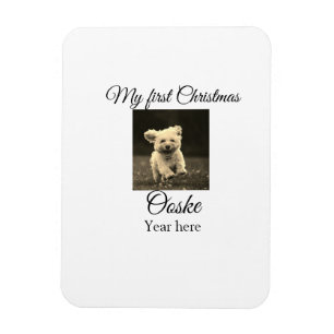 My first Christmas add pet name date year photo Magnet