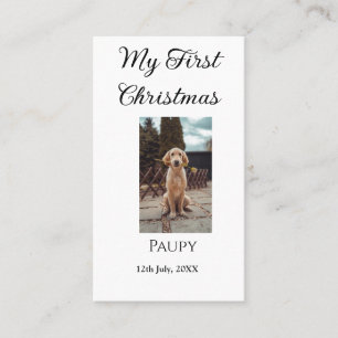 My first Christmas add pet name dog cat year photo Business Card