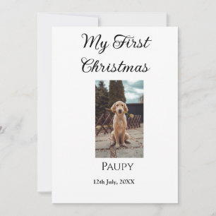 My first Christmas add pet name dog cat year photo Invitation