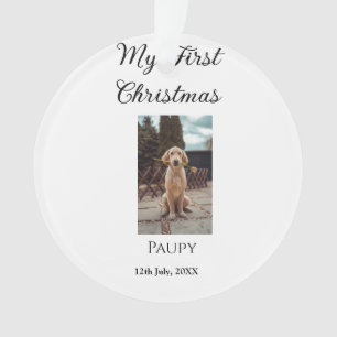My first Christmas add pet name dog cat year photo Ornament