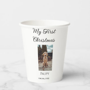 My first Christmas add pet name dog cat year photo Paper Cups