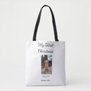 My first Christmas add pet name dog cat year photo Tote Bag