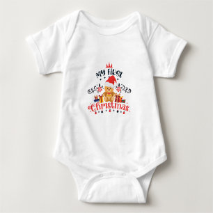 My first Christmas Apron Baby Bodysuit
